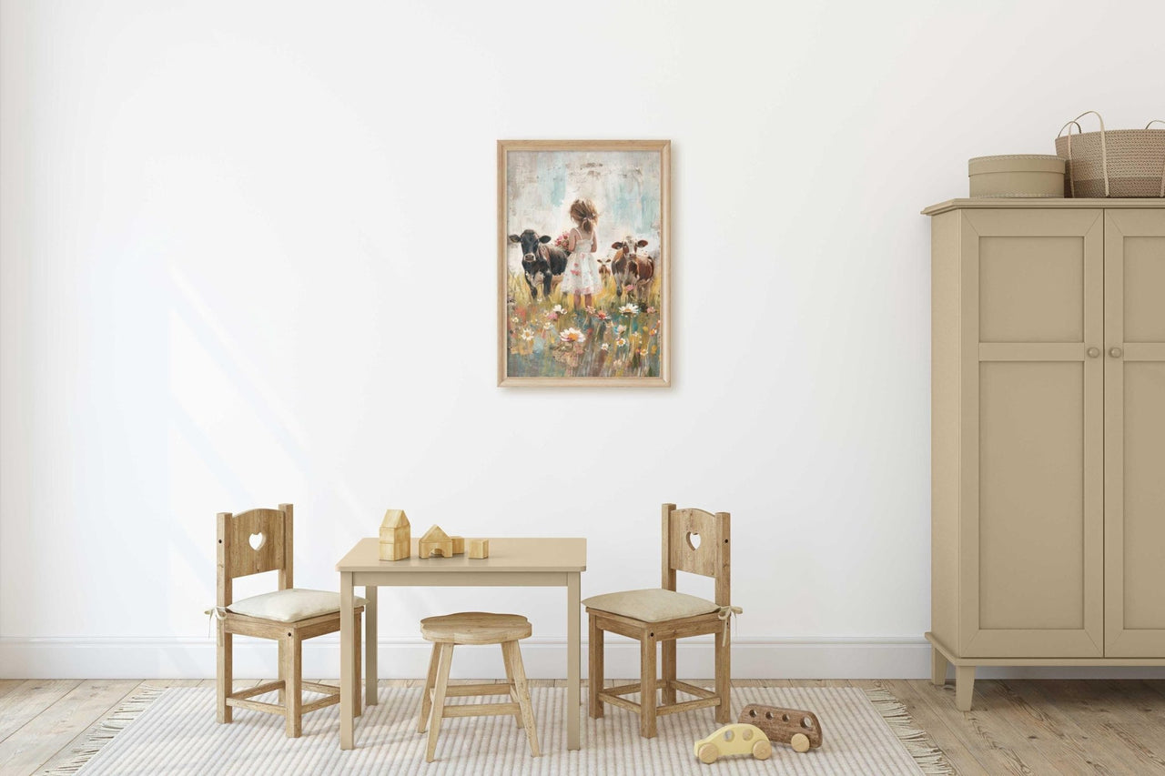Cow Wall Art – Farm Girls Room Print