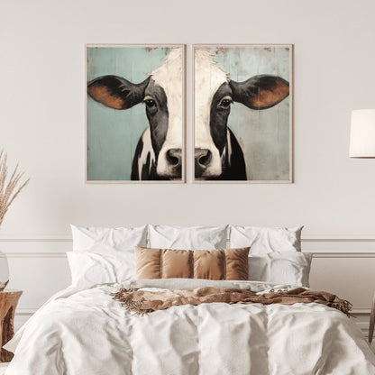 Cow Prints, Rustic Farmhouse Wall Decor, Country Animal Art - WildfieldPrints