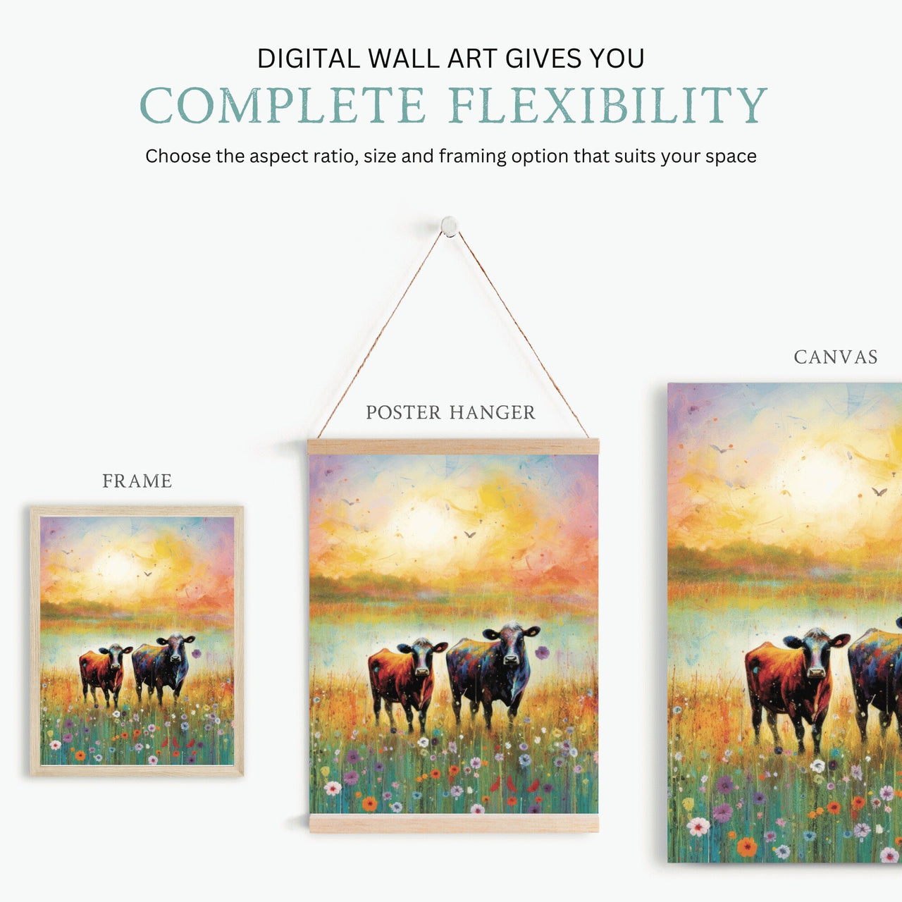 Cow Print – Farmhouse Living Room Wall Decor