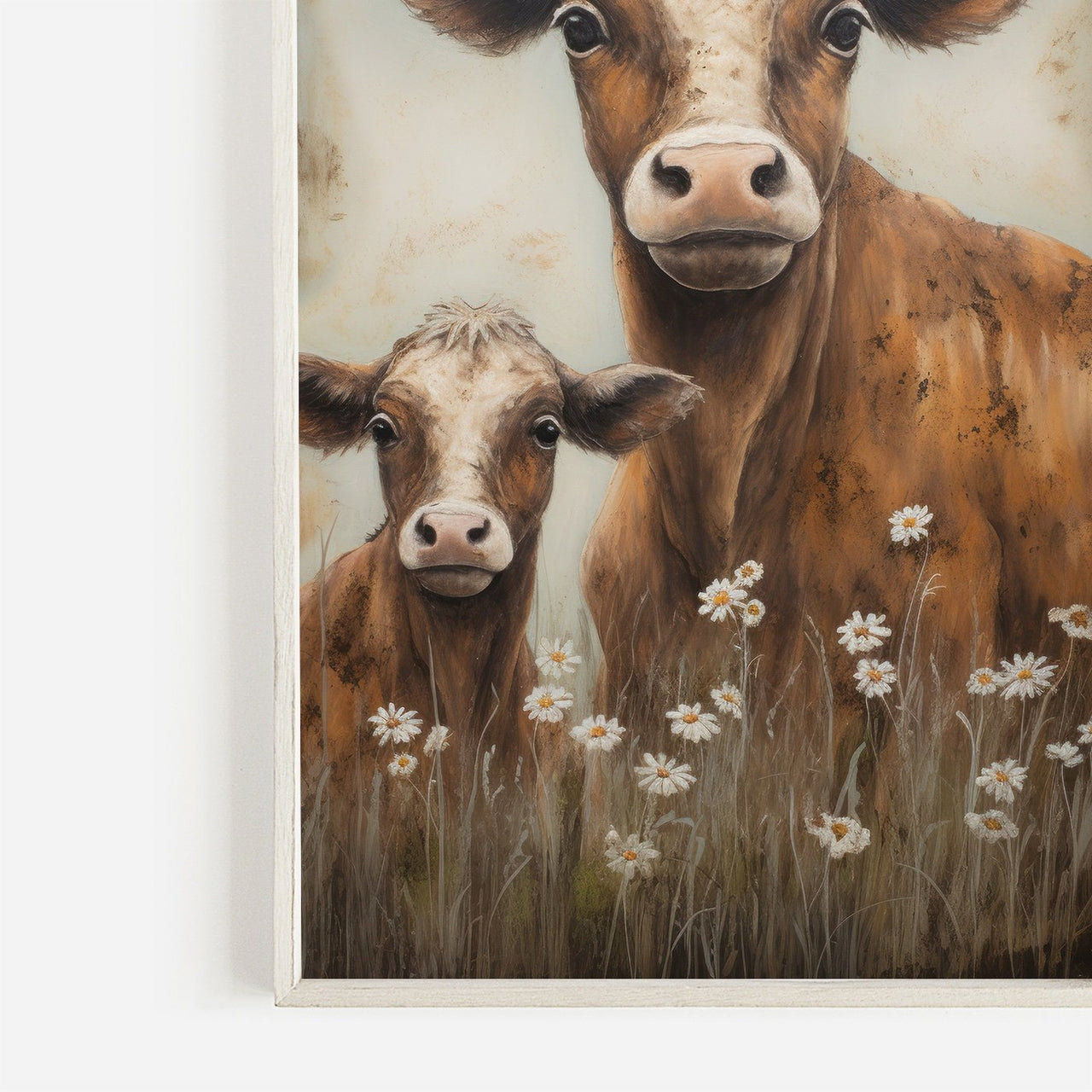 Cow & Calf Wall Art – Farm Nursery Print