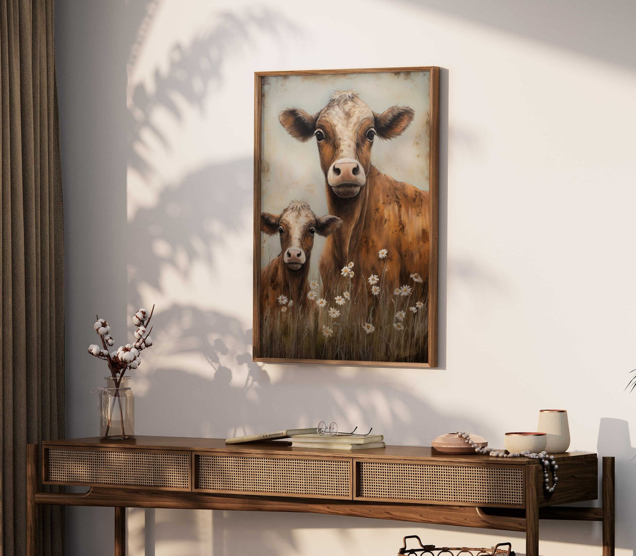 Cow & Calf Wall Art – Farm Nursery Print