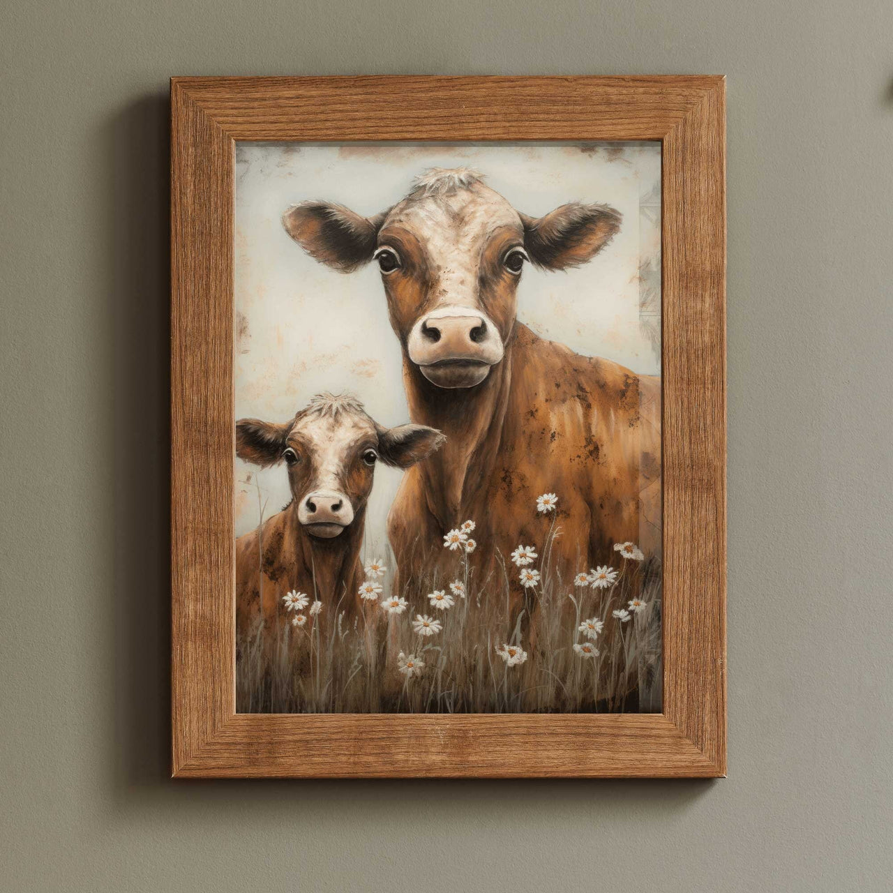 Cow & Calf Wall Art – Farm Nursery Print