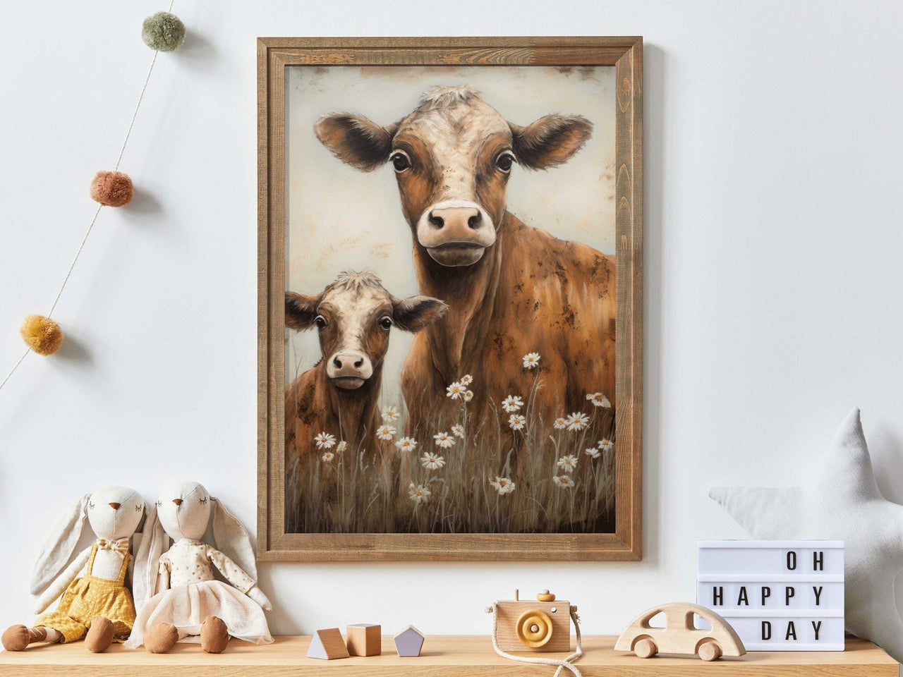 Cow & Calf Wall Art – Farm Nursery Print