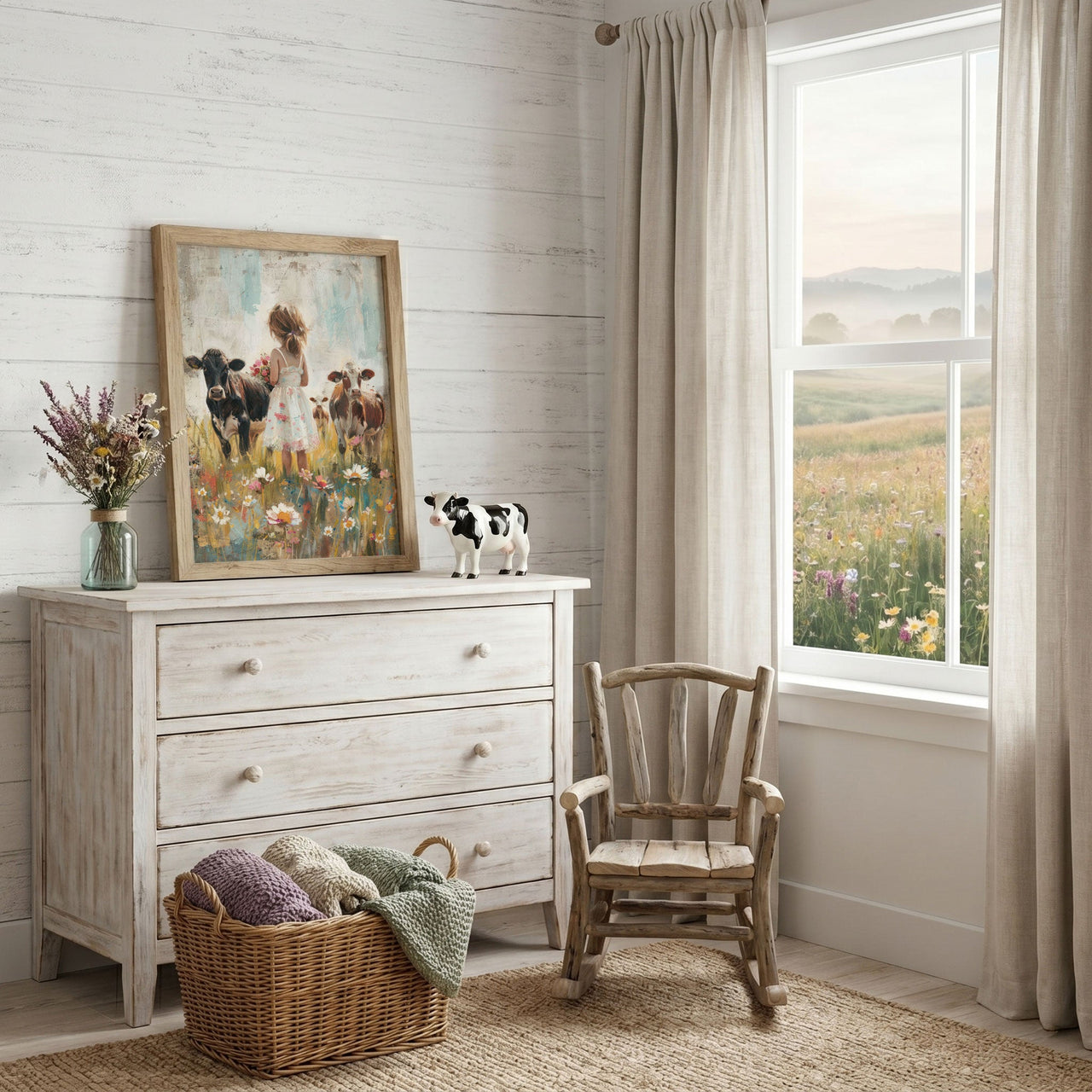 Cow Wall Art – Farm Girls Room Print