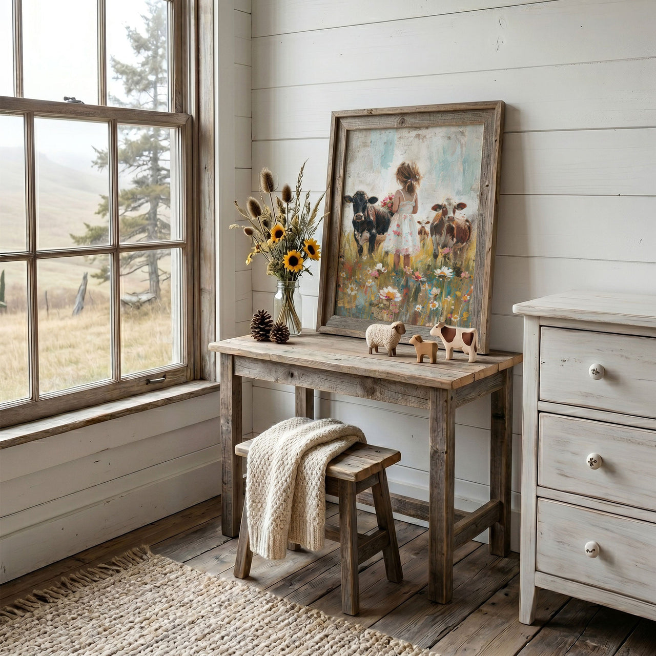 Cow Wall Art – Farm Girls Room Print