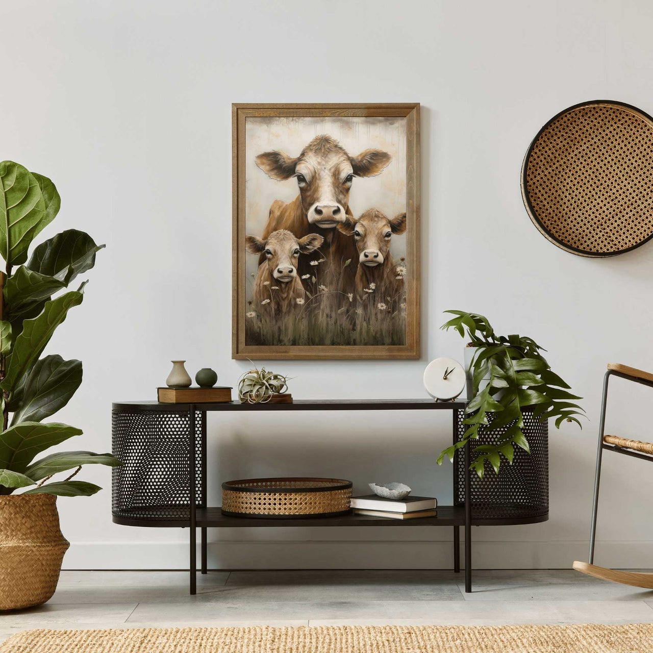 Cow Wall Art – Farm Living Room Print