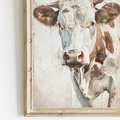 Cow Wall Art, Vintage Farm Animal Print, Rustic Home Decor - WildfieldPrints