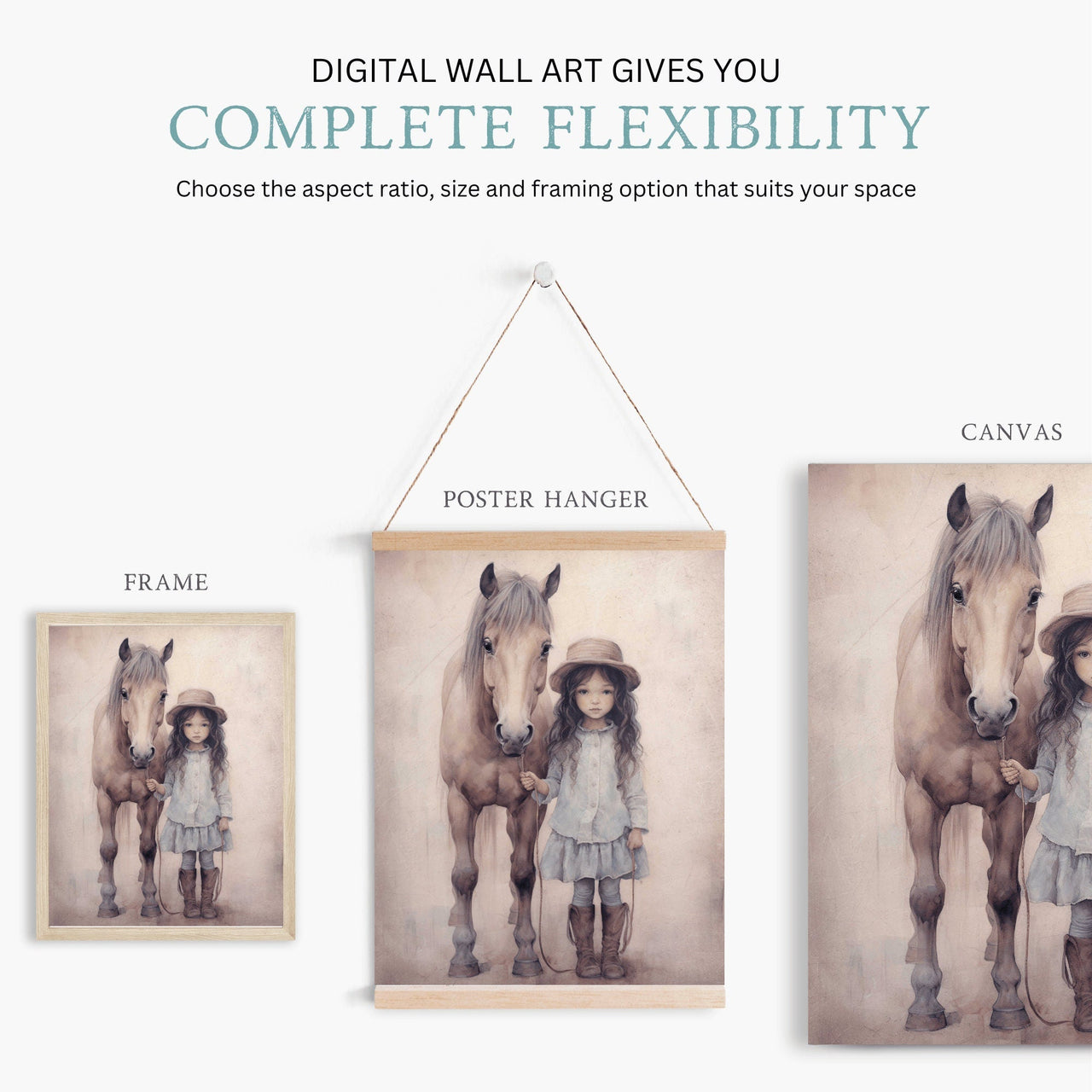 Cowgirl Wall Art – Equestrian Nursery Print