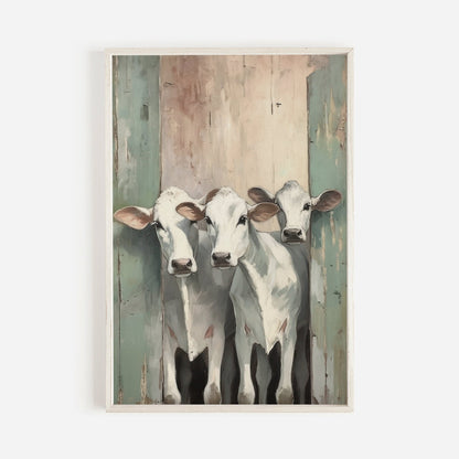 Cows Print, Rustic Farmhouse Wall Art, Cattle Decor for Home - WildfieldPrints