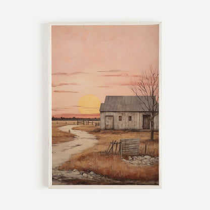 Cozy Country Home Decor, Rustic Wall Art, Farmhouse Painting - WildfieldPrints