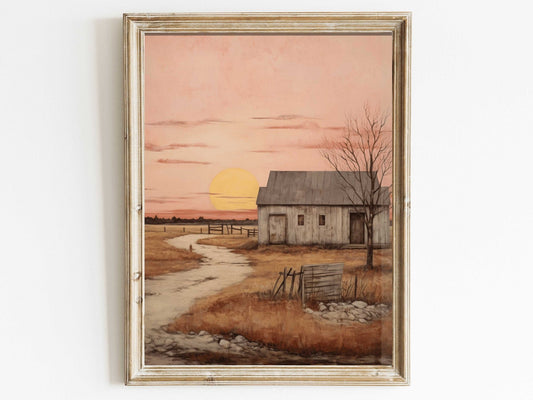 Cozy Country Home Decor, Rustic Wall Art, Farmhouse Painting - WildfieldPrints
