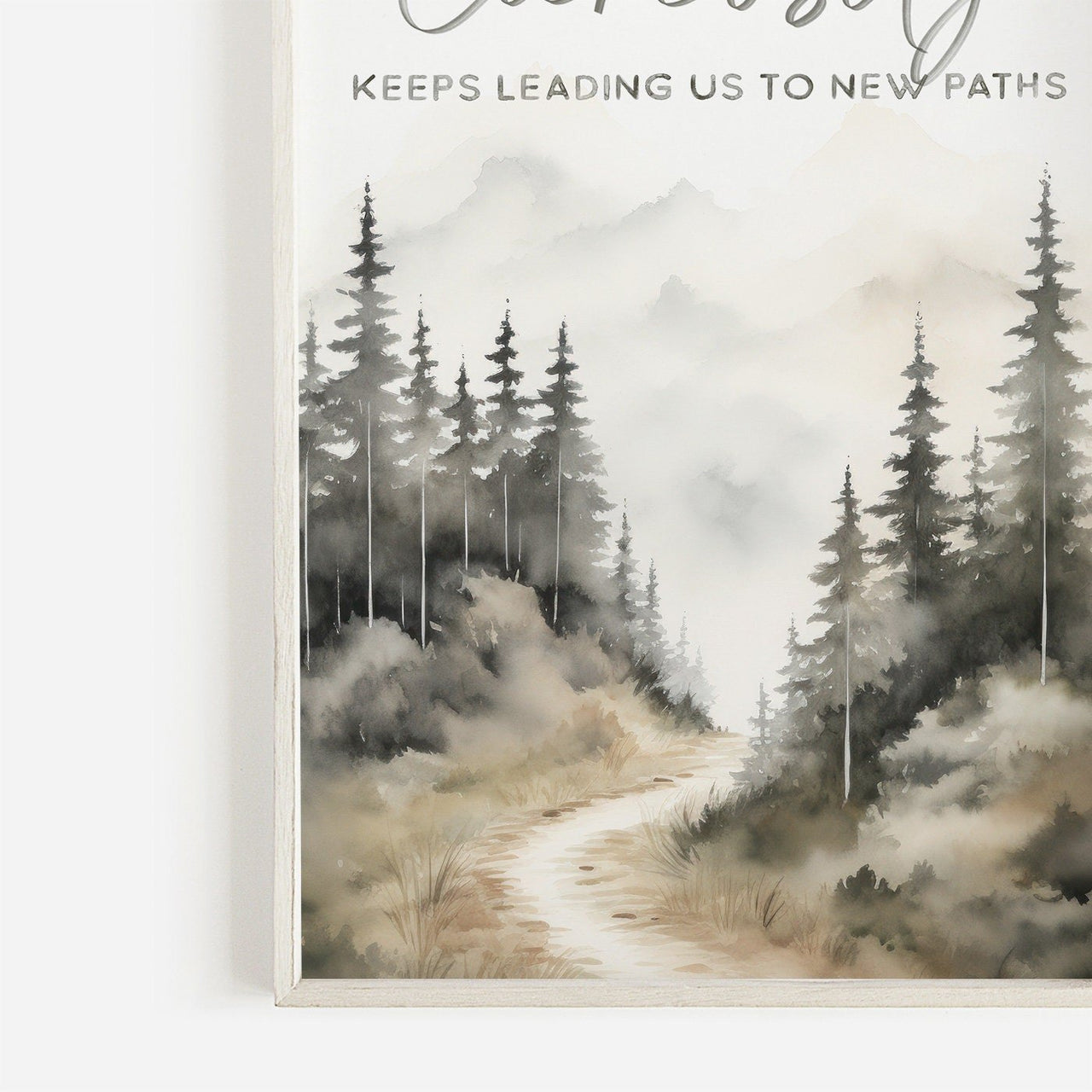 Watercolor Forest Wall Art – Adventure Living Room Print