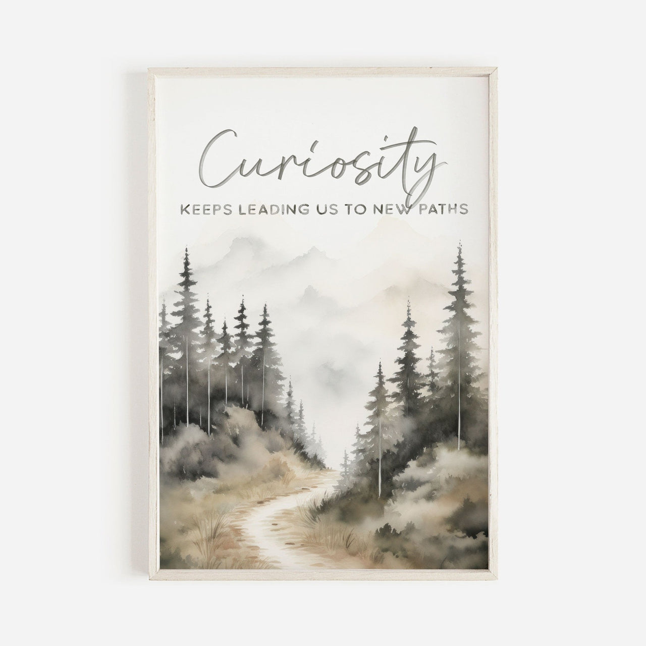 Watercolor Forest Wall Art – Adventure Living Room Print