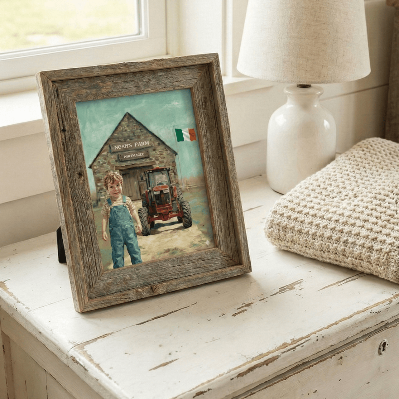 Custom Boy on a Farm Print — Farm Themed Boys Room Wall Decor