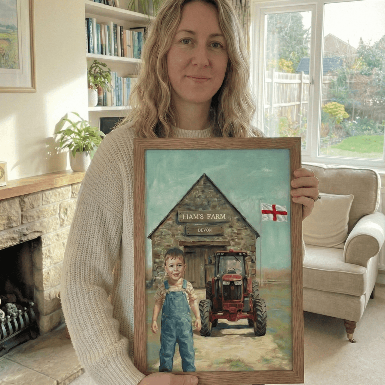 Custom Boy on a Farm Print — Farm Themed Boys Room Wall Decor