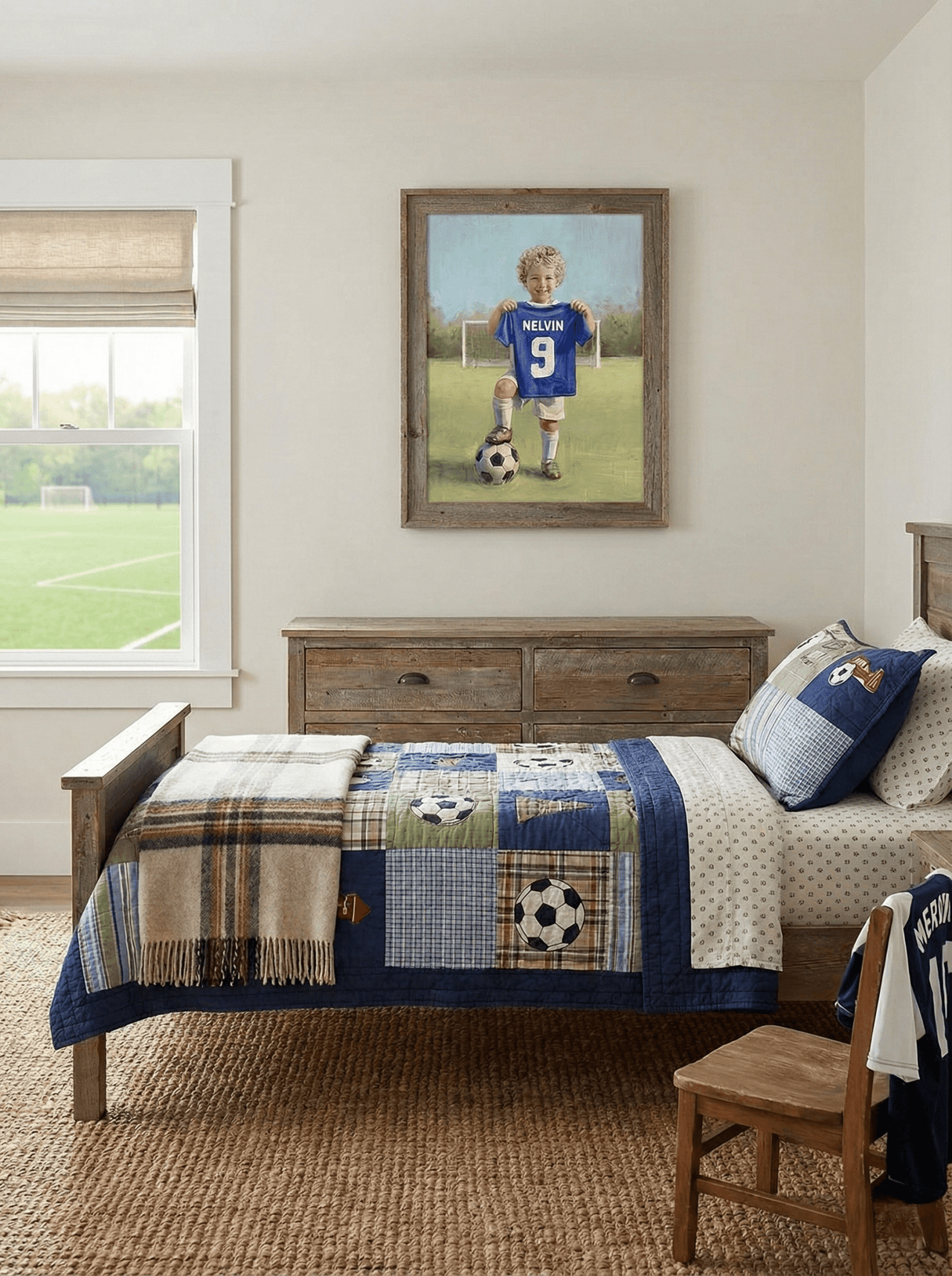 Custom Football/Soccer Print for Kids — Sports Themed Kids Room Wall Decor