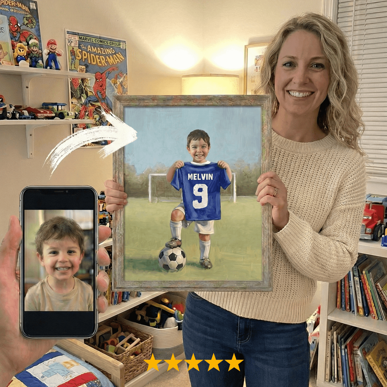 Custom Football/Soccer Print for Kids — Sports Themed Kids Room Wall Decor