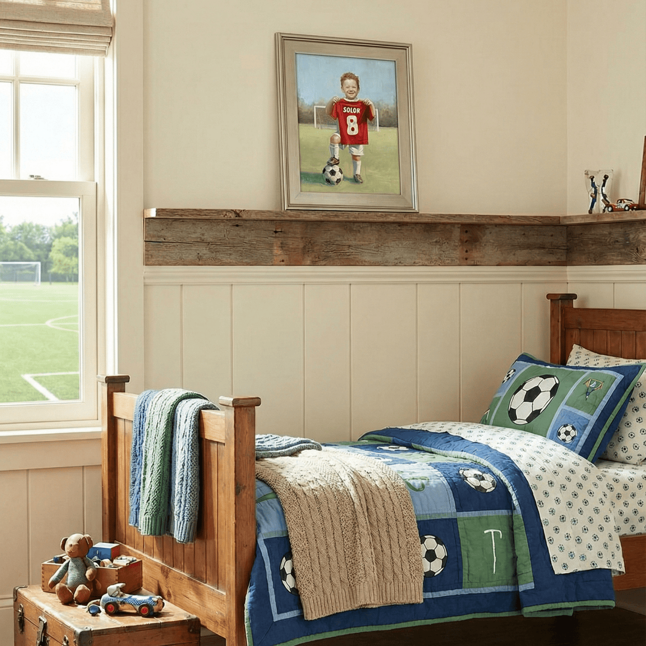 Custom Football/Soccer Print for Kids — Sports Themed Kids Room Wall Decor