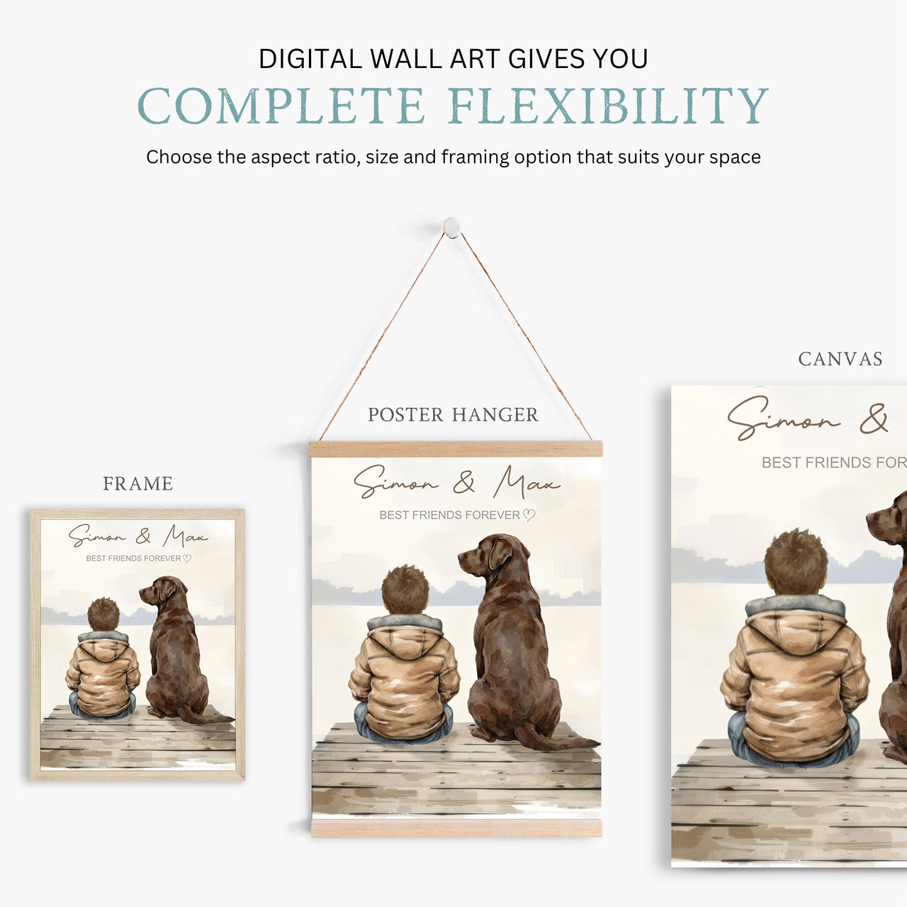 Custom Labrador Prints – Dog Wall Art for Boys • Set of 3