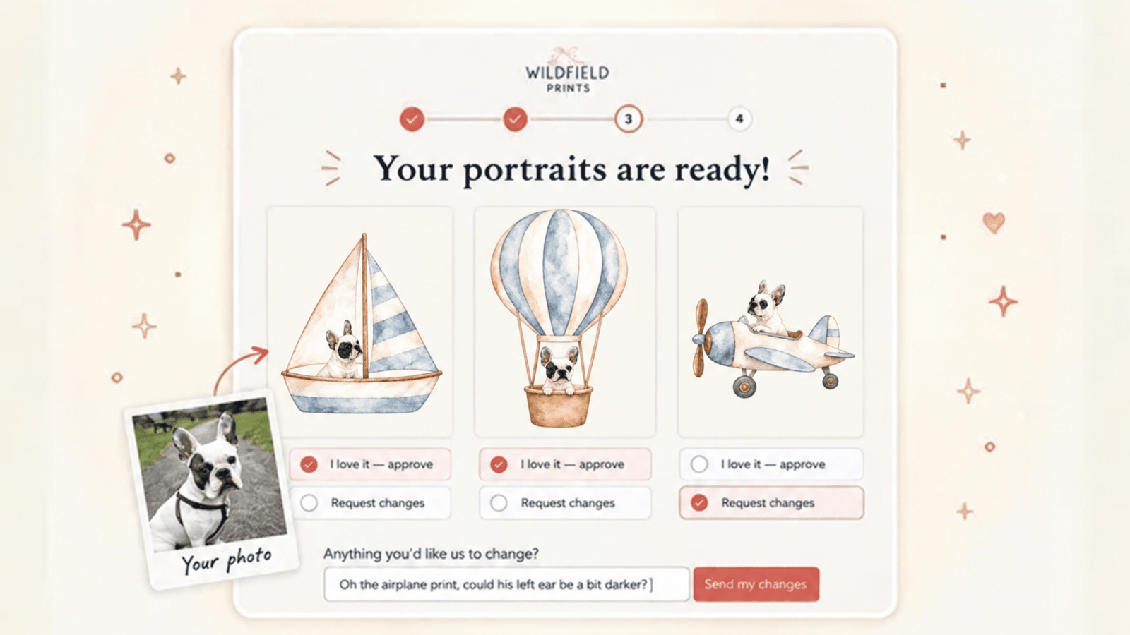 Example of the design proof you receive by email