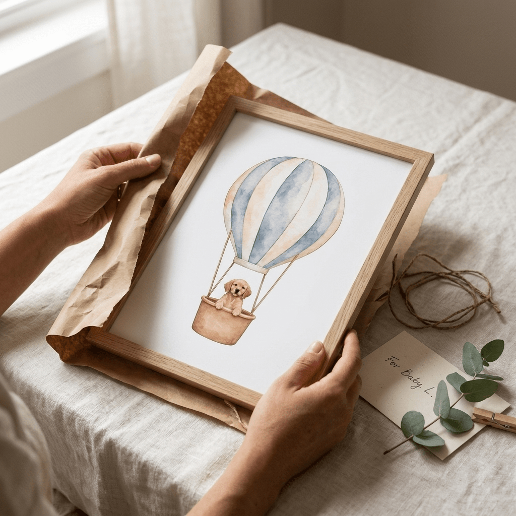 Custom Nursery Prints with Your Dog — Sailboat, Hot Air Balloon and Airplane, Set of 3 (Copy)