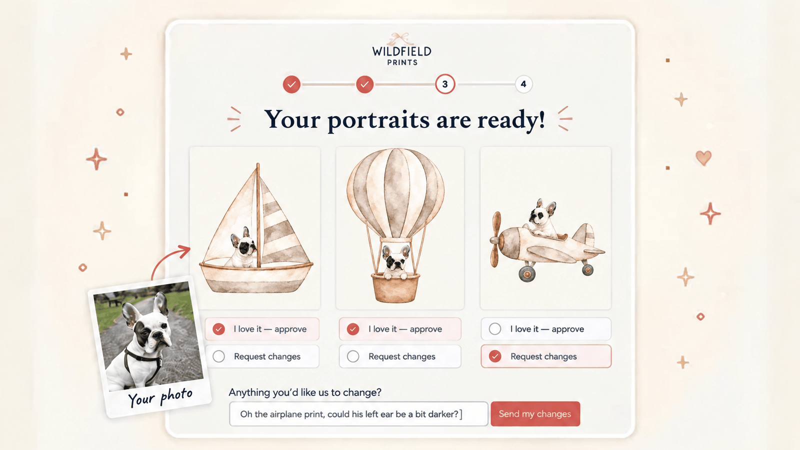 Example of the design proof you receive by email