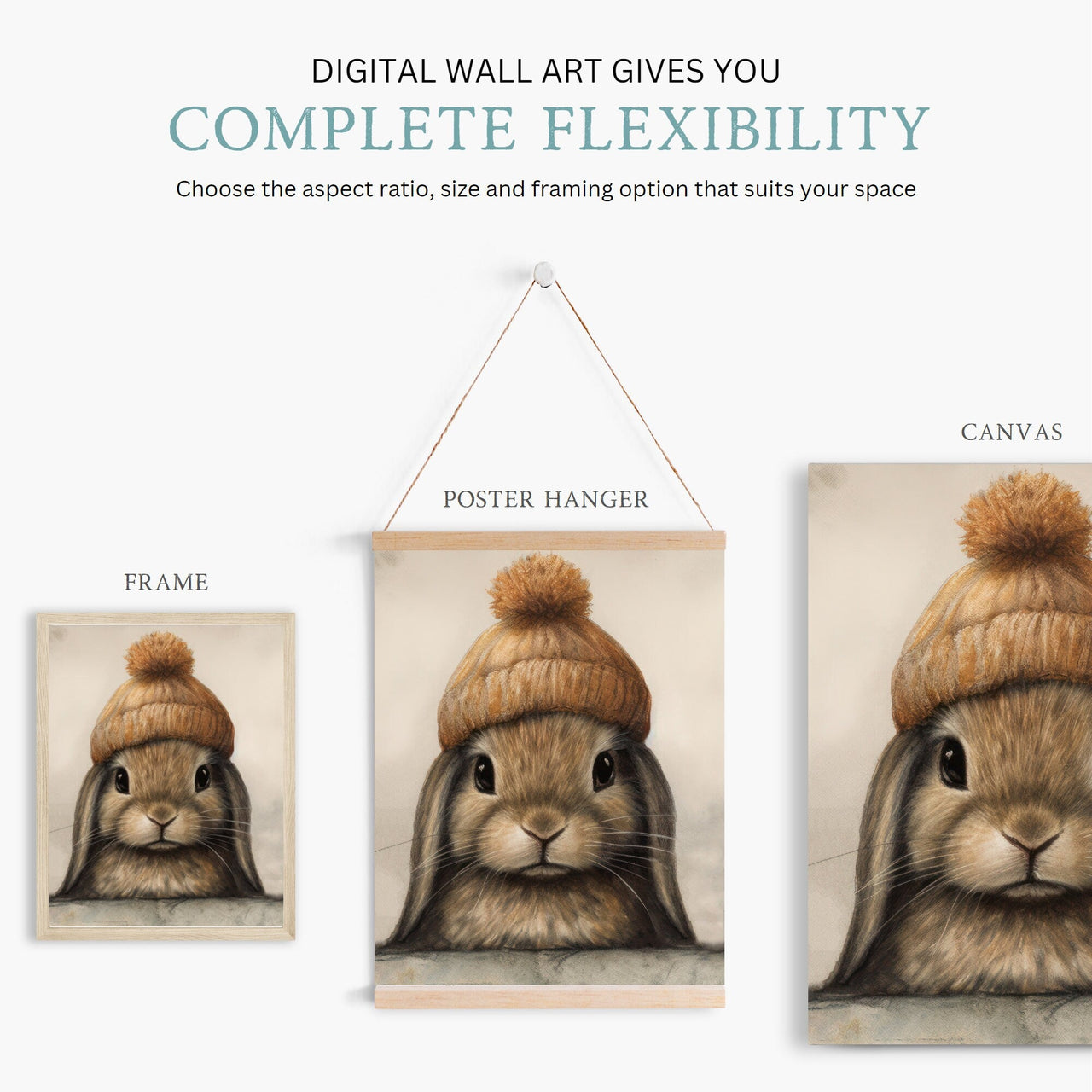 Vintage Bunny Wall Art – Animal Nursery Print • Set of 3