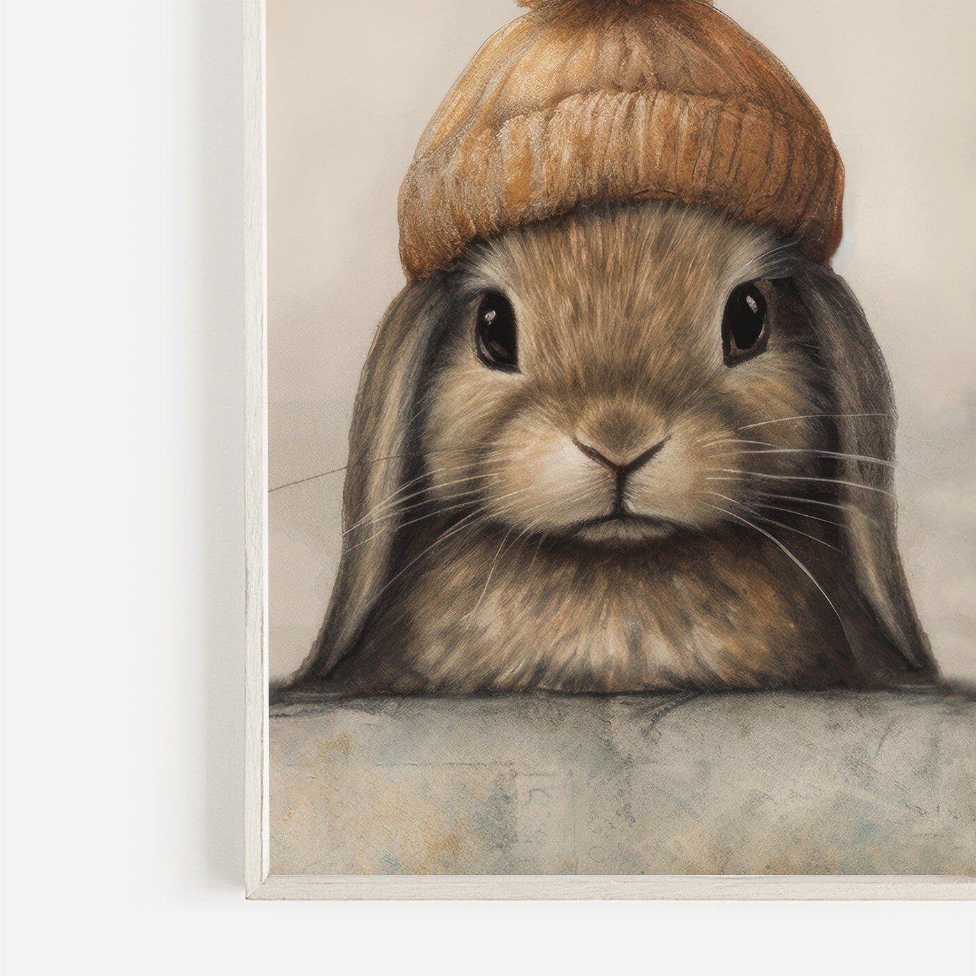 Cute Bunny Nursery Decor, Vintage Baby Animals Wall Art, Forest Theme - WildfieldPrints