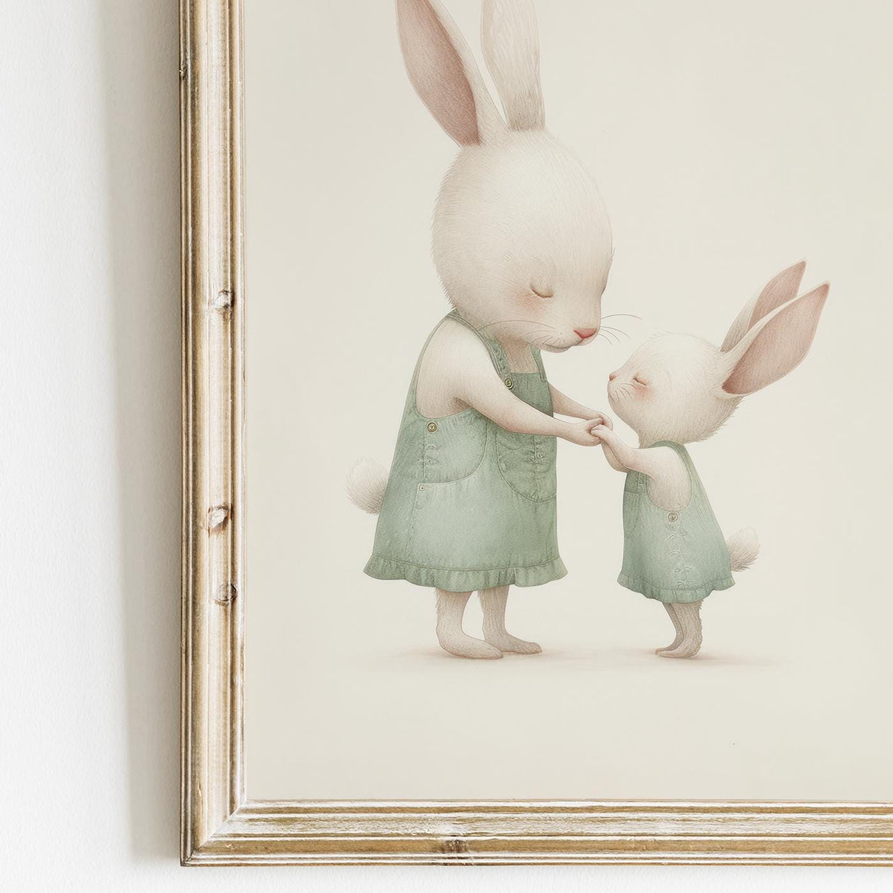 Cute Bunny Nursery Print – Woodland Animal Wall Art for Baby's Room