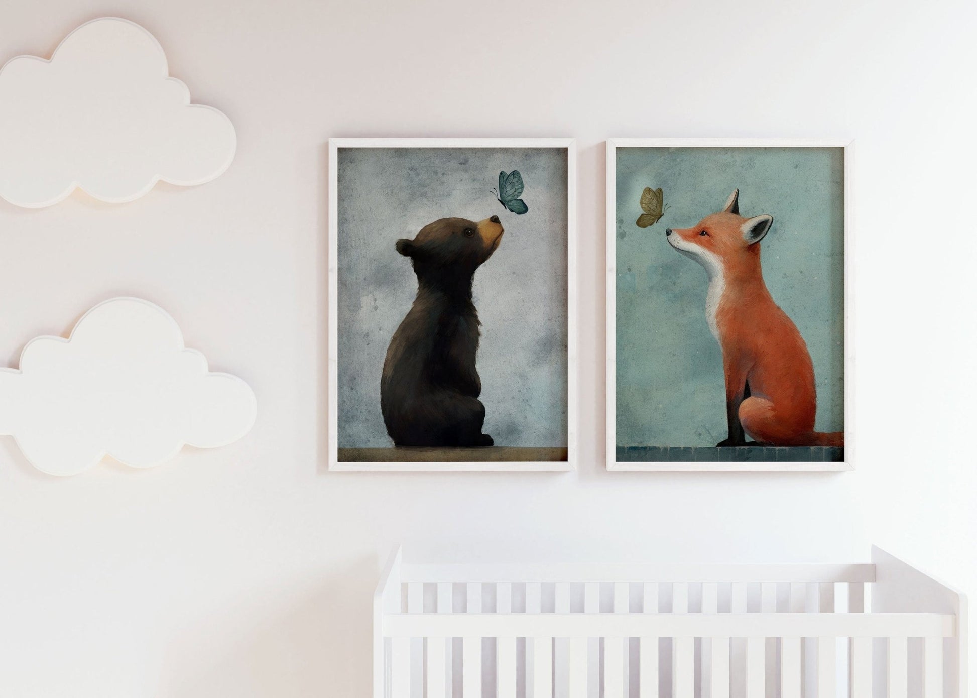 Cute Forest Animal Prints, Woodland Nursery Decor, Baby Animal Art - WildfieldPrints