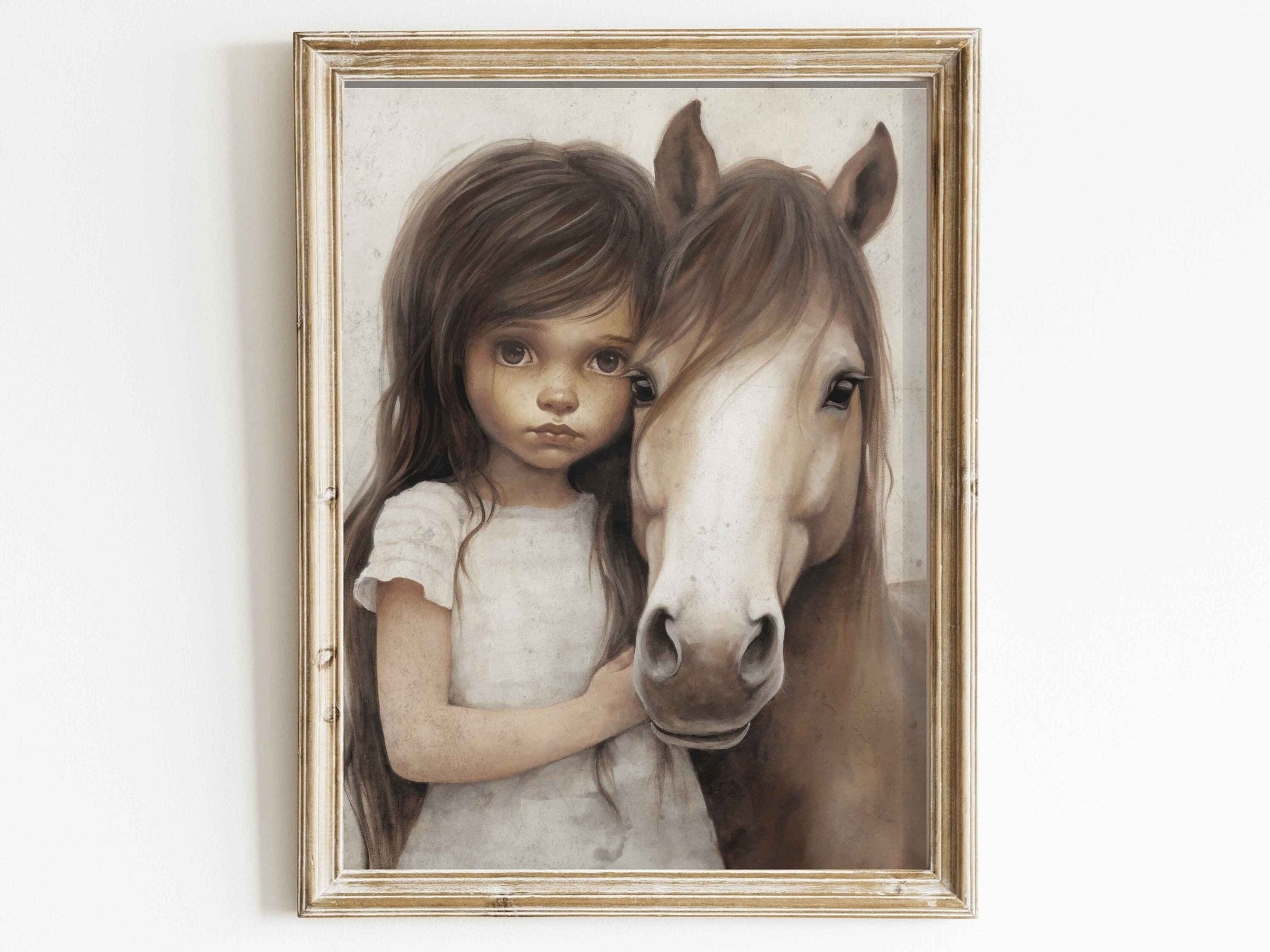 Cute Horse Wall Art, Vintage Equestrian Decor for Girls' Room - WildfieldPrints