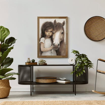 Cute Horse Wall Art, Vintage Equestrian Decor for Girls' Room - WildfieldPrints