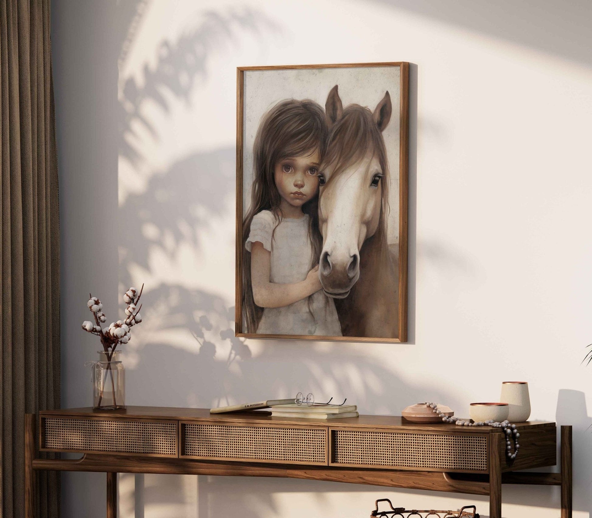 Cute Horse Wall Art, Vintage Equestrian Decor for Girls' Room - WildfieldPrints