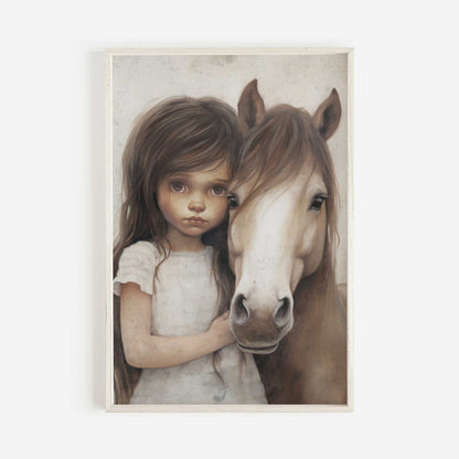 Cute Horse Wall Art, Vintage Equestrian Decor for Girls' Room - WildfieldPrints