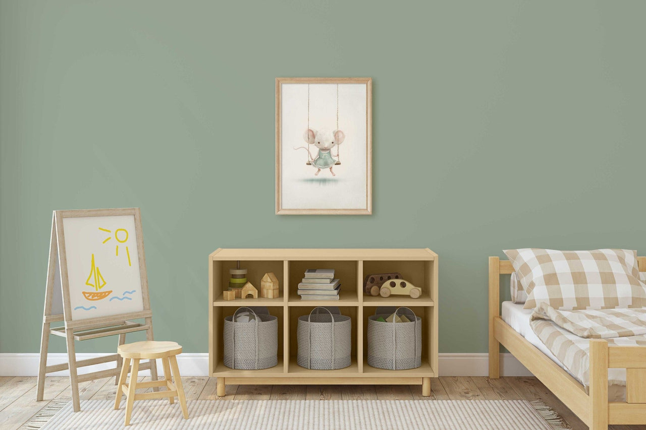 Whimsical Mouse Print – Animal Nursery Wall Art for Girls