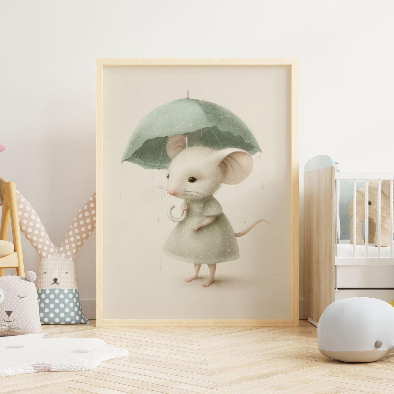 Cute Mouse Wall Art – Animal Girls Room Print