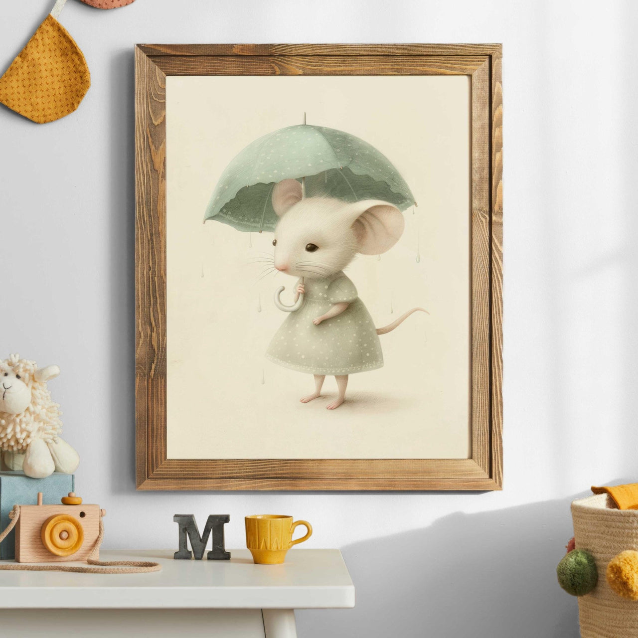Cute Mouse Wall Art – Animal Girls Room Print