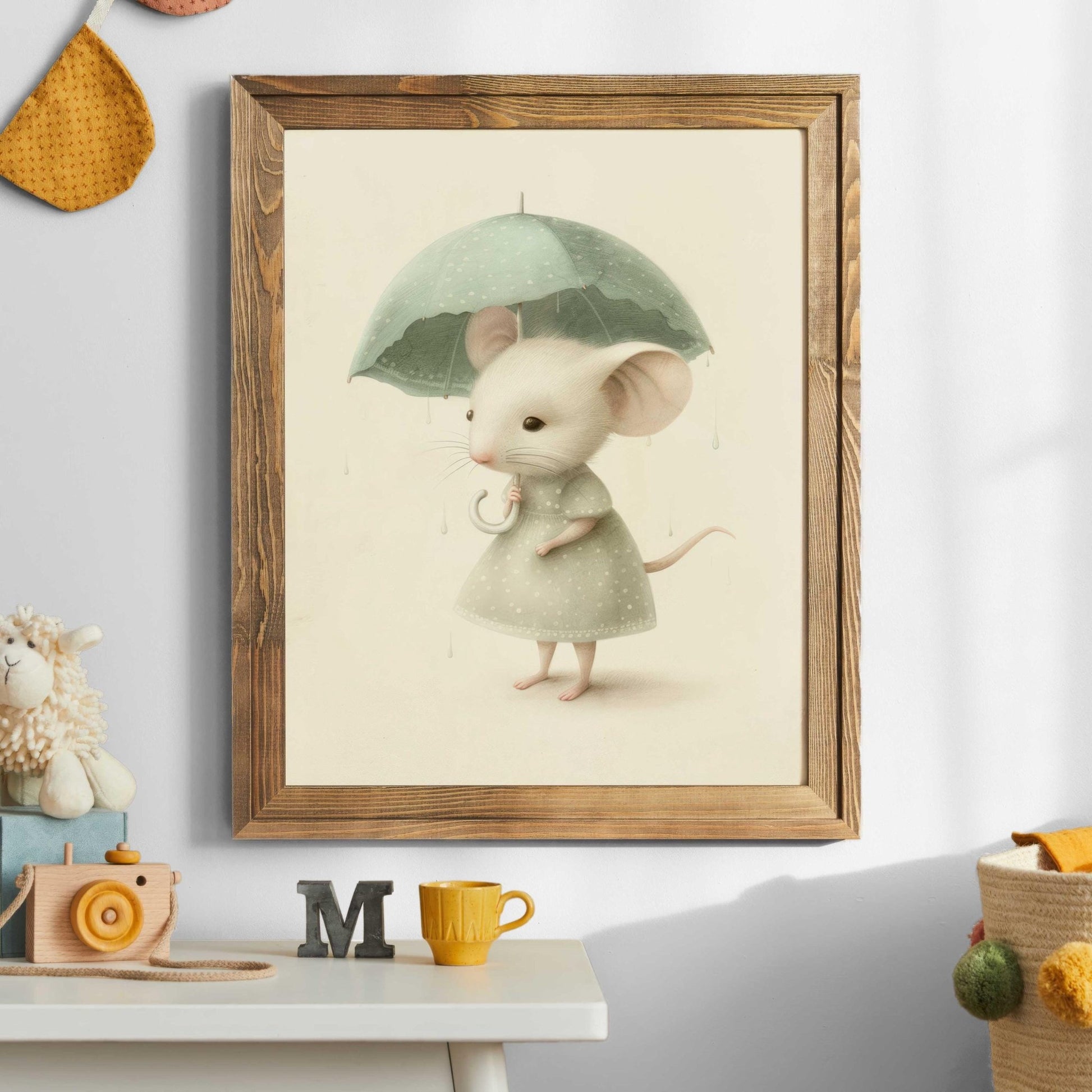 Cute Mouse Prints, Whimsical Nursery Wall Decor, Girls Room Art - WildfieldPrints