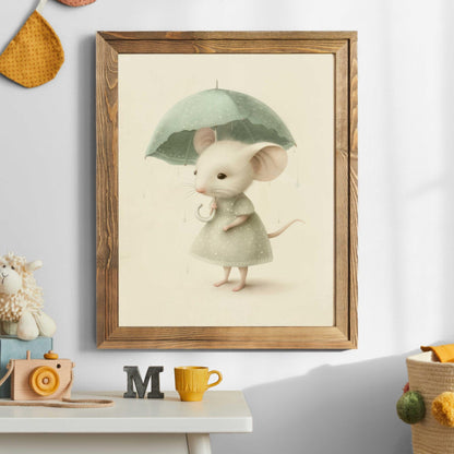 Cute Mouse Prints, Whimsical Nursery Wall Decor, Girls Room Art - WildfieldPrints