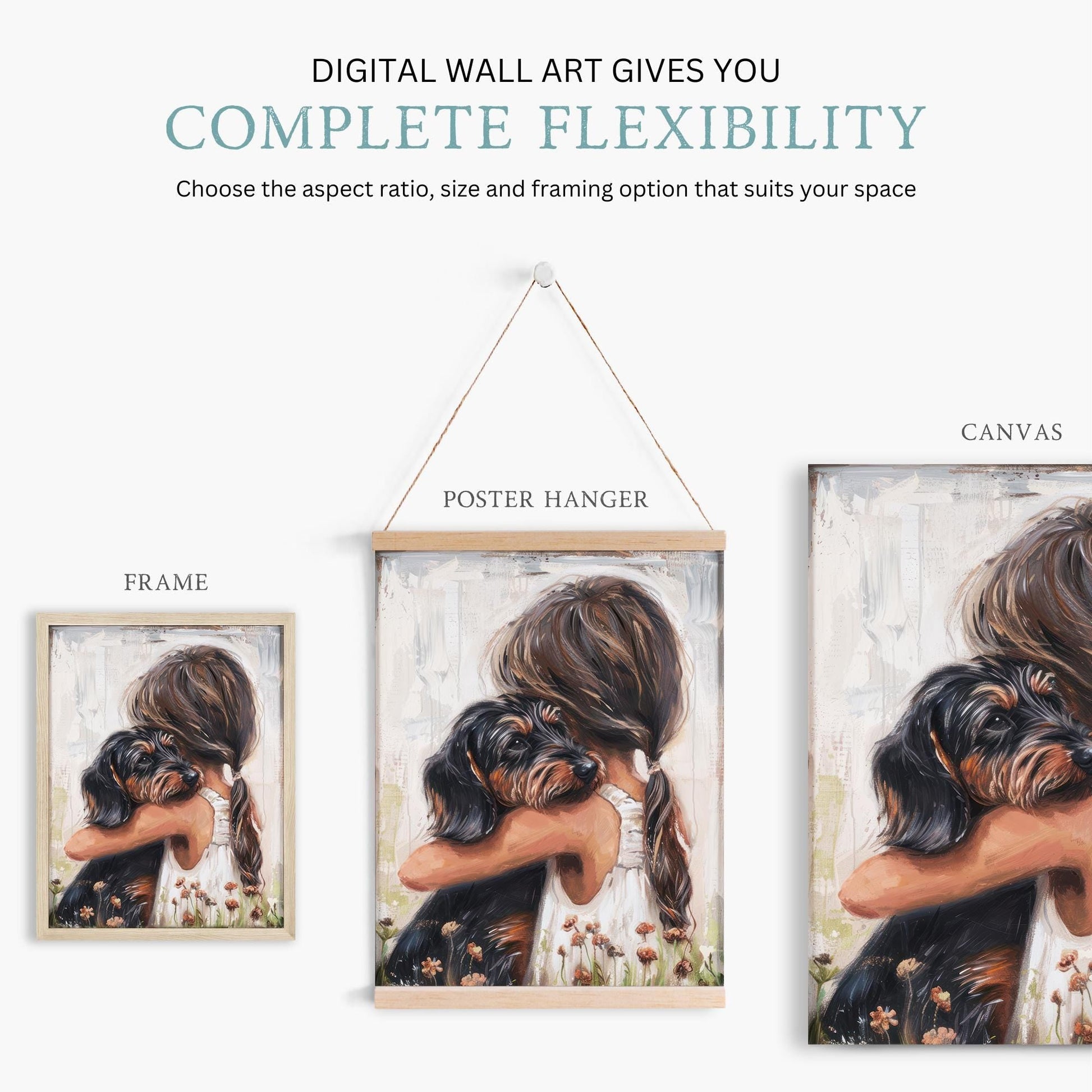 Dachshund Nursery Decor, Wire Haired Dog Art, Black and Brown Print - WildfieldPrints