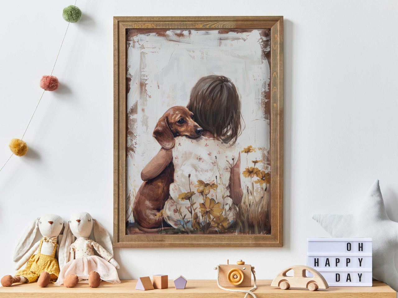 Dachshund Wall Art – Dog Nursery Print for Kids