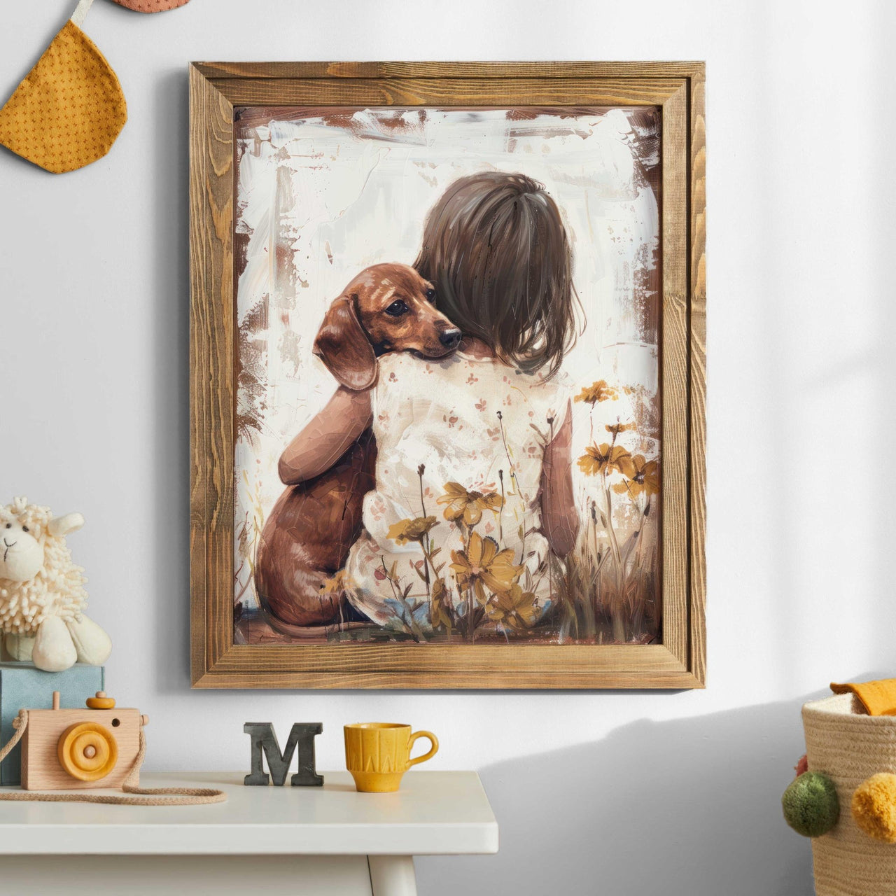 Dachshund Wall Art – Dog Nursery Print for Kids