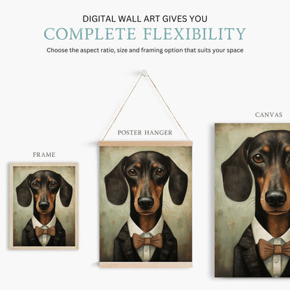 Dachshund Print, Vintage Dog Decor, Gift for Sausage Dog Lovers - WildfieldPrints