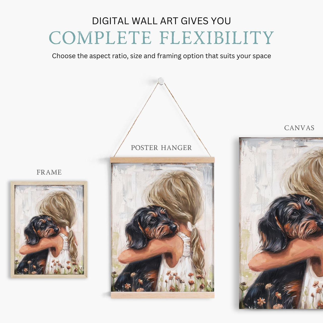Dachshund Wall Art – Dog Print for Girls Room