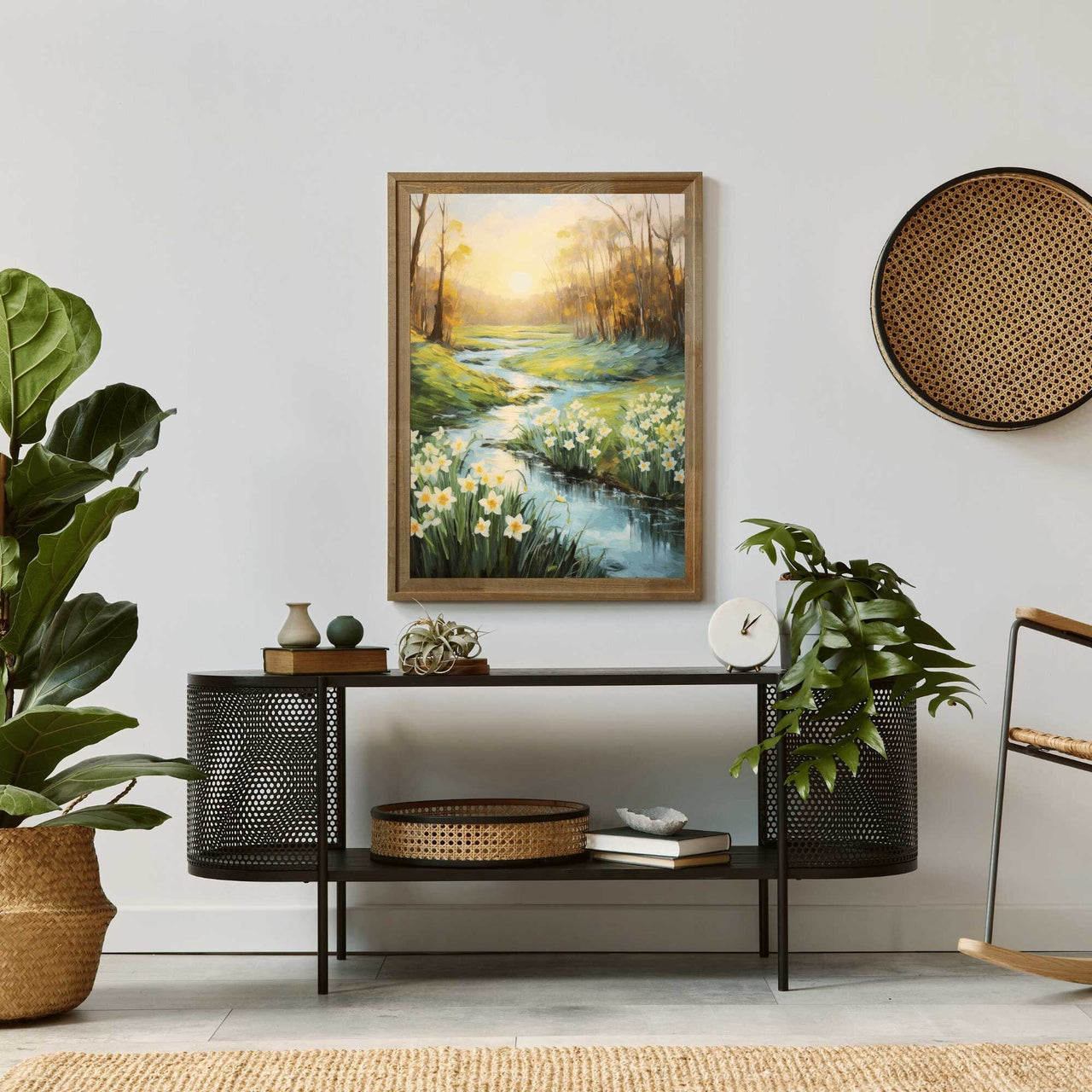 Daffodil Flower Wall Art – Nature Living Room Print