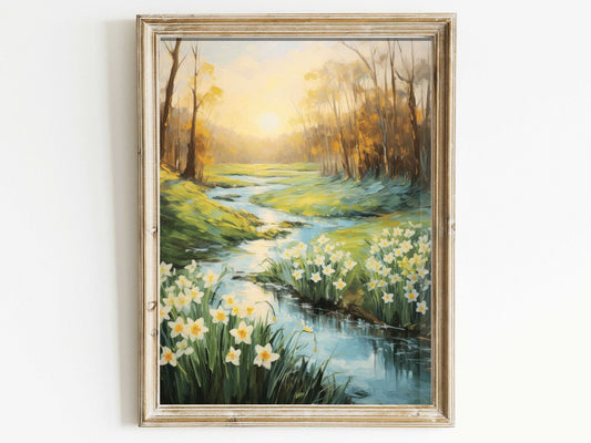 Daffodil Flower Wall Art – Nature Living Room Print