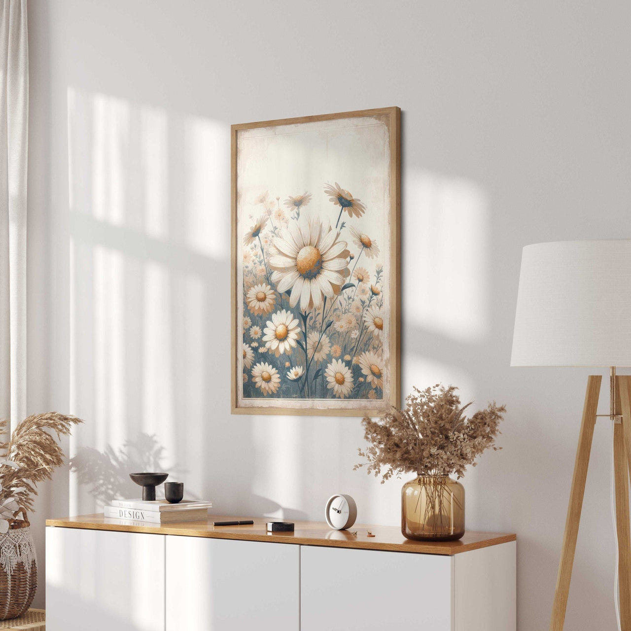 Daisy Flower Wall Art – Floral Kids Room Print