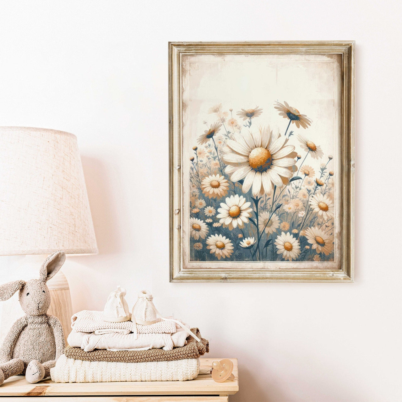 Daisy Flower Wall Art – Floral Kids Room Print