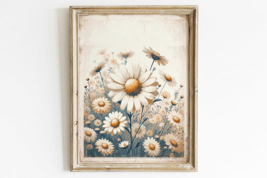 Daisy Flower Wall Art – Floral Kids Room Print