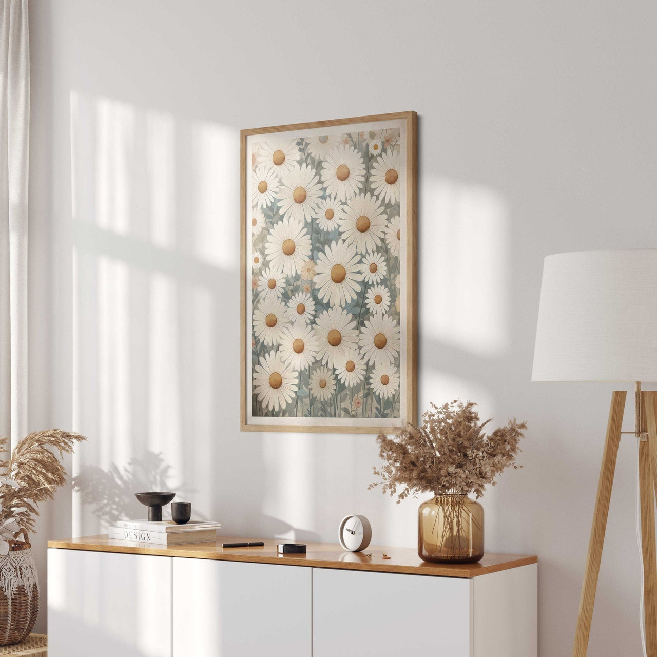 Daisy Flower Wall Art – Floral Kids Room Print